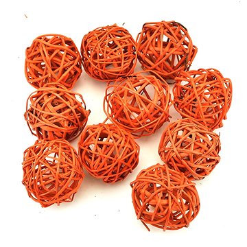 

DOMMIO Proutěné dekorační koule oranžové, 10 ks, průměr 5 cm