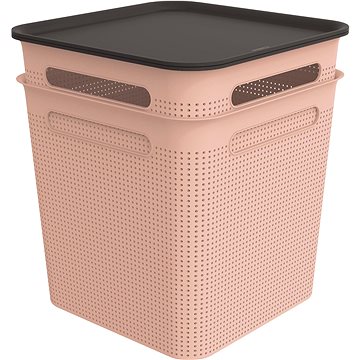

ROTHO Brisen set 2 x box + víko, 18 l růžový
