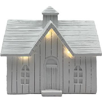 

PRODEX Vánoční dekorace - LED domek s věžičkou, bílý, 15 × 14 cm