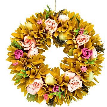 

DOMMIO Velikonoční dekorace - Jarní věnec zdobený vajíčky, průměr 30 cm