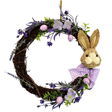 

DOMMIO Velikonoční dekorace - Proutěný věnec se zajíčkem, průměr 30 cm