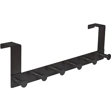 

Walteco věšák na dveře 6 háčků, zavěšení 40 mm, nerez, matná černá