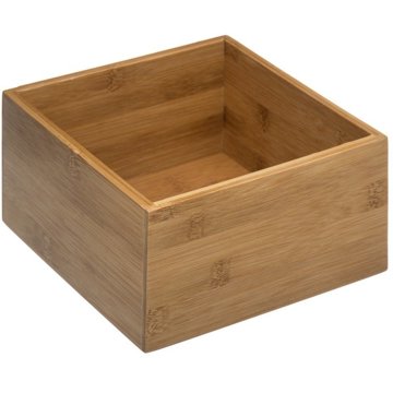 

5five Organizátor skladování, čtvercový skladovací box, bambus, 18 × 18 × 9,5 cm
