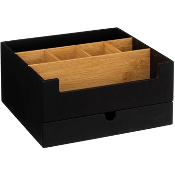 

5five Organizér na kosmetiku se zásuvkou, černý, bambusový