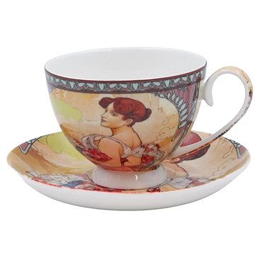 

Home Elements porcelánový šálek 250 ml s podšálkem, Mucha Léto