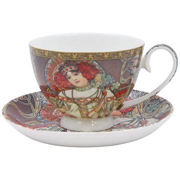 

Home Elements porcelánový šálek 250 ml s podšálkem, Mucha Podzim