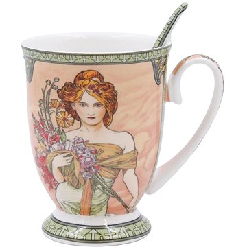 

Home Elements porcelánový hrnek 280 ml se lžičkou, Mucha, Jaro