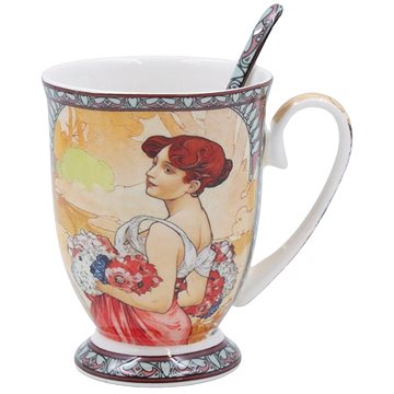 

Home Elements porcelánový hrnek 280 ml se lžičkou, Mucha, Léto