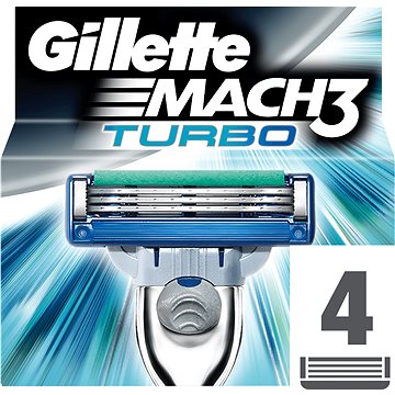 GILLETTE Mach3 Turbo 4 ks - Pánské náhradní hlavice