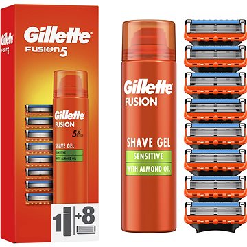 GILLETTE Fusion 8 ks + Gel - Pánské náhradní hlavice