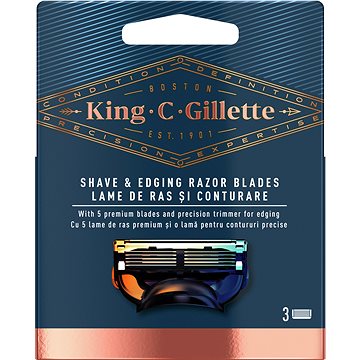 KING C. GILLETTE Shave&Edging 3 ks - Pánské náhradní hlavice