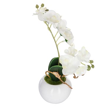 

Atmosphera Bílá umělá orchidej v květináči, 25 cm