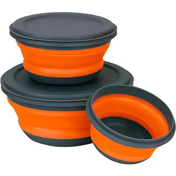 

Ruhhy 20781 Skládací miska s víkem 3 ks oranžovošedá