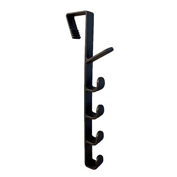 

ALUM Věšák na dveře s háčky 28 cm - černý