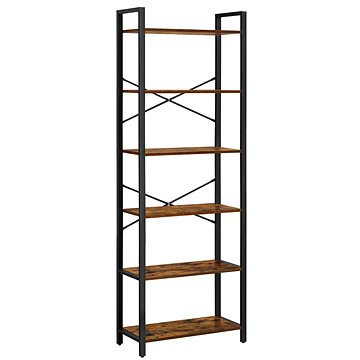 

VASAGLE Regál 6 polic vintage, černo-hnědý, 66 × 30 × 186 cm