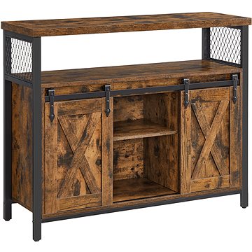 

VASAGLE Kuchyňská komoda s posuvnými dveřmi, vintage, černo-hnědý, 33 × 100 × 80 cm