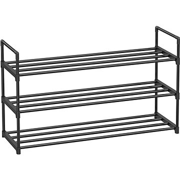 

Songmics Botník třípatrový, kovový, černý, 30 × 92 × 54 cm