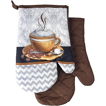 

Chňapka kuchyňská s magnetem a poutkem Capuccino II šedá