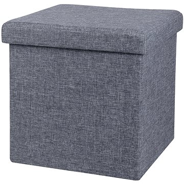 DOCHTMANN Taburet skládací, textilní, tmavě šedý 38 × 38 × 38 cm