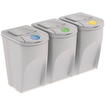 

PROSPERPLAST Sortibox 3 × 35 l popelavý