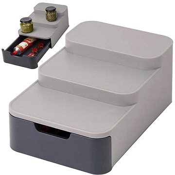 

Verk Plastový organizér do kuchyně 3patrový šedý - 10,5 × 16,5 × 26 cm