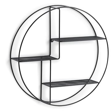 

ZELLER Nástěnná polička kulatá černá pr. 55 cm, hloubka 12cm