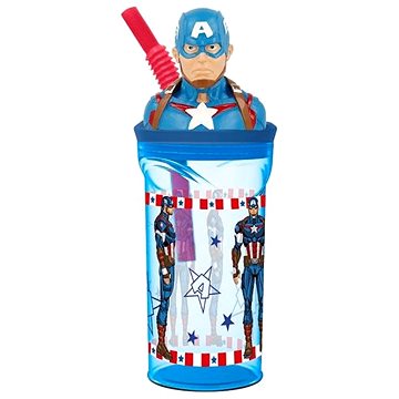 

Alum Kelímek s brčkem a 3D figurkou Marvel Avengers Capitan America 360 ml