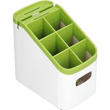 

Verk 07207 Organizér na příbory s brouskem na nože, bílozelený