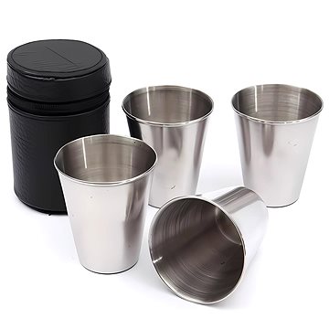 

Pronett XJ4854 Nerezové panáky v koženkovém pouzdře 4 × 80 ml
