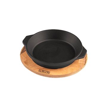 

Lava Metal Litinový servírovací talíř/miska 16 cm s dřevěným podstavcem