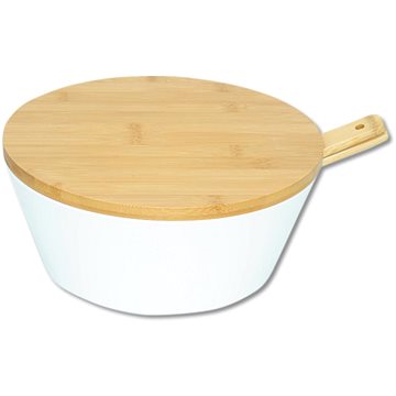 

Kesper Mísa na salát a ovoce s příborem 26 cm, plast/bambus, bílá