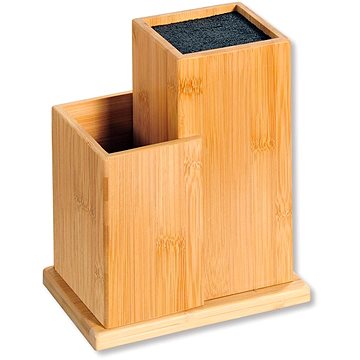 

KESPER Blok na nože se zásobníkem, 24 × 18,5 × 12,7 cm, bambus/plast
