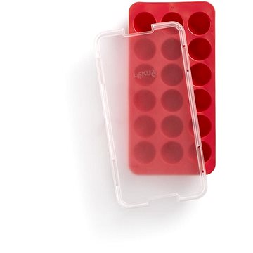 

Lékué Silikonová forma na led Round Ice Cube Tray 18 kostek červená