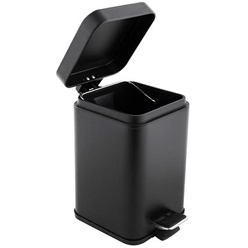 

DuraHome Koš na odpadky, 3 l, čtverec, víko soft close, PIURA 51513, černý