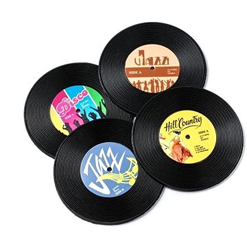 

Alum Podtácky 4 ks Vinyl Retro