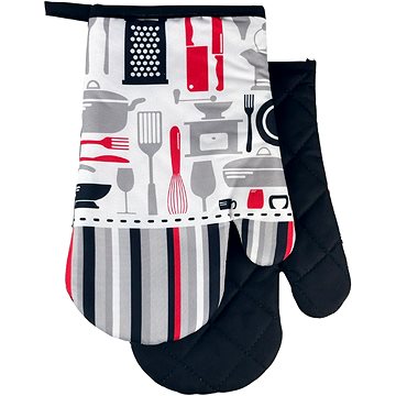 

Euromat Chňapka kuchyňská /rukavice s magnetem a poutkem - Kitchen černá/červená