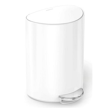 

Simplehuman Pedálový odpadkový koš 6 l, půlkulatý, bílá ocel