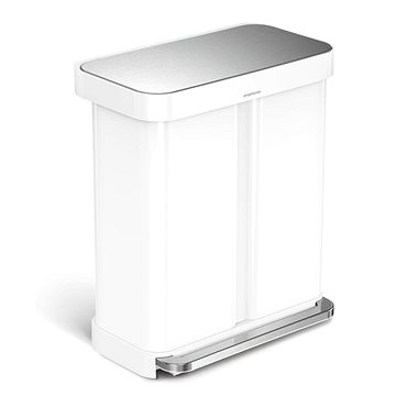 

Simplehuman Pedálový odpadkový koš na tříděný odpad 58 l, bílý