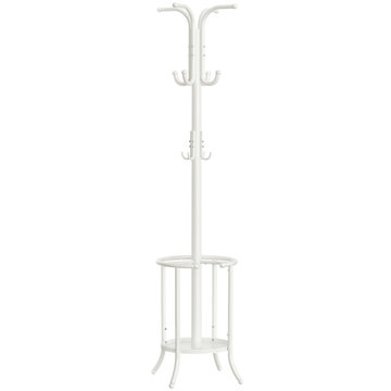 

SONGMICS Stojanový věšák bílý kov, 12 háčků, 40 × 40 × 175 cm