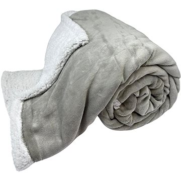 

Home Elements Mikroflanelová deka s beránkem, kolekce Záplaty, světle šedá