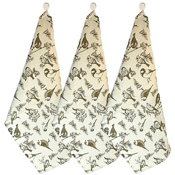 

HOME ELEMENTS Sada 3 utěrek 50 × 70 cm, Ptáčci