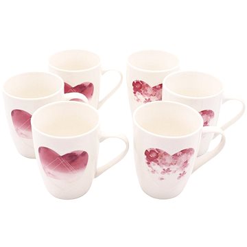 

HOME ELEMENTS Set hrnků 340 ml s vytlačeným srdcem (mix 2 designů), set 6 ks