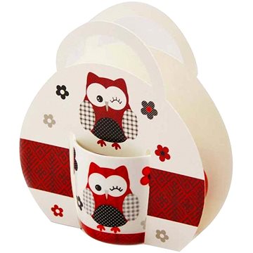 

Home Elements Porcelánový hrnek 300 ml, Červená sova