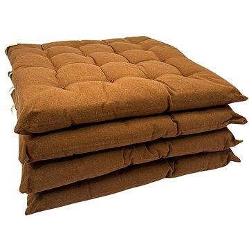 

HOME ELEMENTS z recyklované bavlny, 40 × 40 cm, set 4 ks, brown, pratelný