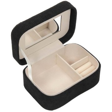 

Home Styling Collection Malá šperkovnice, manšestr 19 × 13,5 × 8 cm, černá