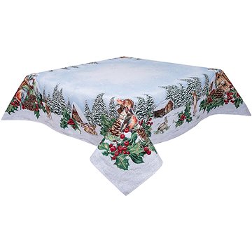 

Home of Christmas Gobelínový vánoční ubrus s motivem Zimní krajina 137 × 137 cm