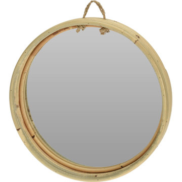 

Home Styling Collection Kulaté zrcadlo s ratanovým rámem, dekorativní, průměr 30 cm