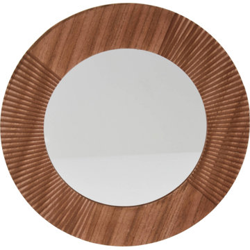 

Home Styling Collection Kulaté zrcadlo, hnědý rám, 48 cm