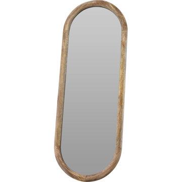 

Home Styling Collection Nástěnné zrcadlo v dřevěném rámu Oval, 28 × 2,5 × 77,5 cm