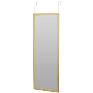 

Home Styling Collection Velké nástěnné zrcadlo na dveře, béžový rám MDF, 34 × 94 cm